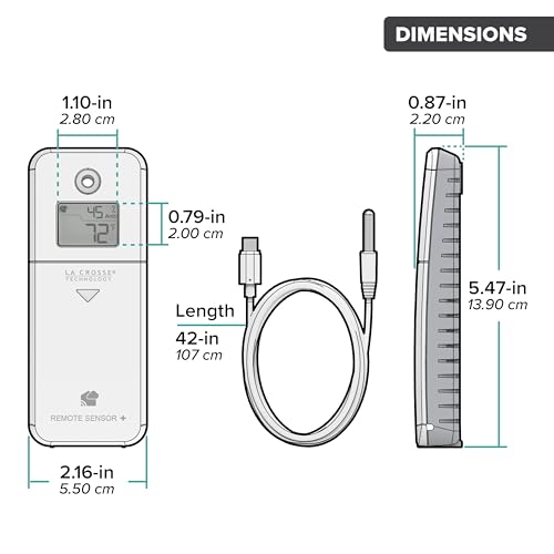 Temp Tracker Probe Wi-Fi Alert System with The Bridge Gateway and a Temperature Probe Sensor with Ambient Temperature and Humidity - size: Medium