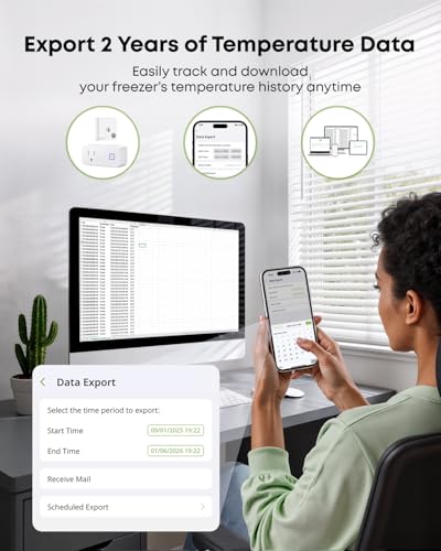 MOCREO WiFi Room Thermometer Hygrometer, Remote App Email Alert, 2 Years Data Export, 2 Years Battery, No Subscription, Wireless Temperature Humidity Sensor for Bedroom, Greenhouse, Basement - style: 1 sensor + H3 hub
