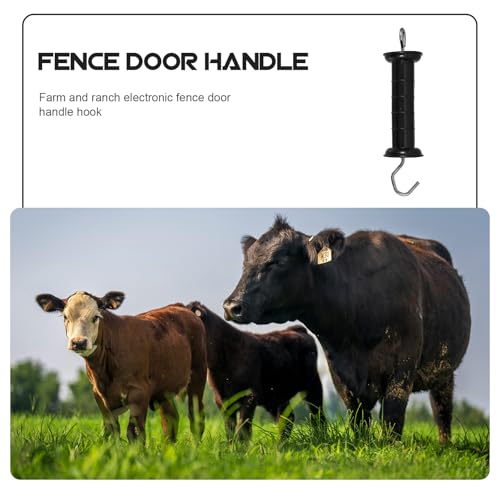 Cabilock Electric Fence Gate Handle with Hot Wire Fence Grip Replacement for Outdoor Gate Black Plastic Tension Spring
