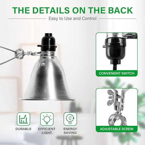 Simple Deluxe Clamp Lamp Light Socket with 5.5 Inch Aluminum Reflector, Suit for Max 60 Watt Lamp (No Bulb Included) with 18/2-Gauge 6 Feet Cord, 1-Pack - size: 5.5 Inch (60 Watts), style: 1-Pack