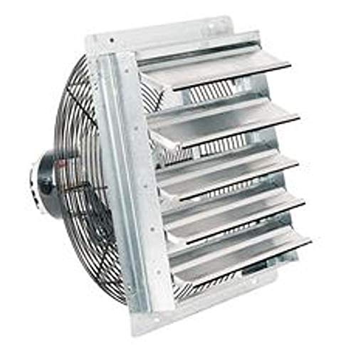 Fantech 2SHE1871 Axial Wall Shutter Fan, Direct Drive, 1/15 HP, 115V, 1 Ph, TEFC, 18" - size: 18"