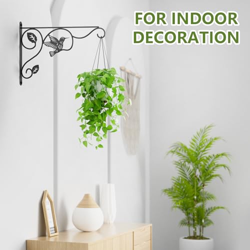 2 Pack Heavy Duty Plant Hooks for Hanging - 12 Inch Metal Wall Hangers Indoor/Outdoor, Sturdy Plant Bracket for Bird Feeders, Planters, Lanterns, Wind Chimes - Patio, Garden, Home Decor (Black) - style: 2-Pack Bird