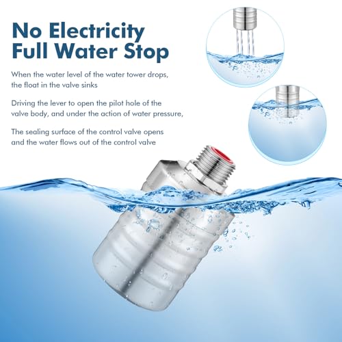 MorningRo 3 Pack Water Float Valve 1/2 to 3/4'' Auto Shut off Water Tank Float Valve 304 Stainless Steel Fully Automatic Level Control for Pool, Livestock Troughs (Classic Style) - style: Classic Style