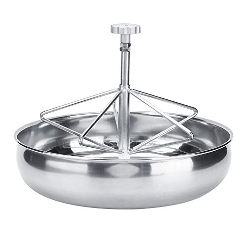 Gavigain Stainless Steel Piglet Feed Bowl,Pig Feeding Food Container with Metal Groove Rod Pig Food Feeder for Piglet Cattle(L)