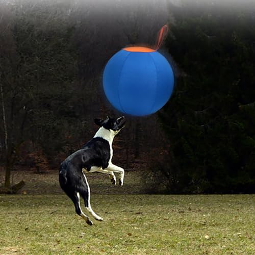 Herding Ball for Dogs, Jolly Ball for Dogs and Goats, Dog Soccer with Straps & Hand Pump for Cattle Dog, Collies, and Herding Breeds for Training and Play, Not Suitable for Chewing or Gnawing - 18"