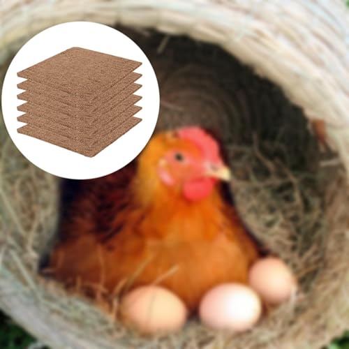 6Pcs Nest Box Liners for Hen Laying Eggs Fits Most Nesting Boxes Poultry Supplies Breathable Multifunctional Nest Box Pads Chicken Coop Bed Nesting Pads Set, 20x20cm