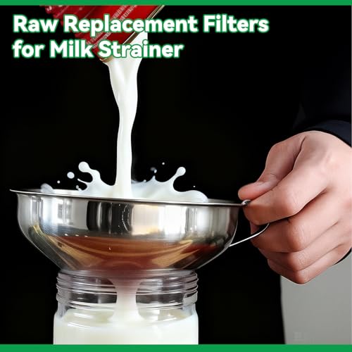 Hahafelt 200 Pack Milk Filter Discs Quick Flow Non-gauze Small 4-9/16" Od Replacement Filters Disks for Raw Milk Strainer 200 Discs Per Box