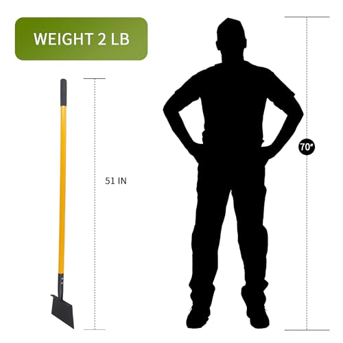 Multifunctional Cleaning Shovel, Heavy Duty Flat Snow Shovel Ice Breaker Tool for Removal Snow Weeding -51Inch
