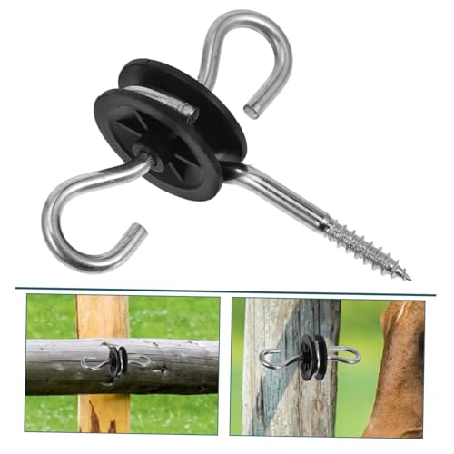 Happyyami 4pcs Screw-in Insulators for Electric Fence Accessories for Posts Secure Connection for Livestock and Farm Use