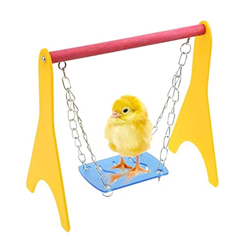 Acrylic Swing Toy for Chickens and Bird Hanging Chain Perch Stand Great for Parrots Hens and Small Animal Fun Enrichment Chewing Standing Hanging Bird for Cage Chicken for Hens and Toys with Stand Toy