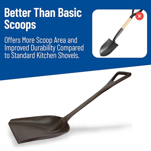 SPARTA Polypropylene Sanitary Shovel, One-Piece Molded Food and Ice Scoop for Commercial Kitchen and Bulk Ingredient Transfer, 10" x 13.75" Scoop, Brown - color: Brown, size: 10" x 13.75" Scoop