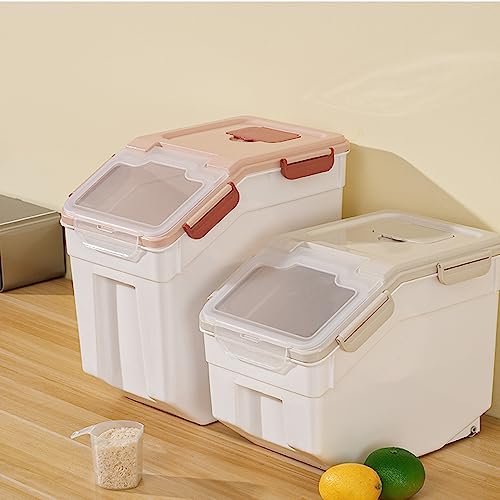 Large Flour Storage Container Bin 50lb, 2Pack Airtight Rice Storage Containers with Wheels Seal Locking Lid, BPA Free with Measuring Cup&Scoop for Flour, Rice, Grain(Green) - color: Green