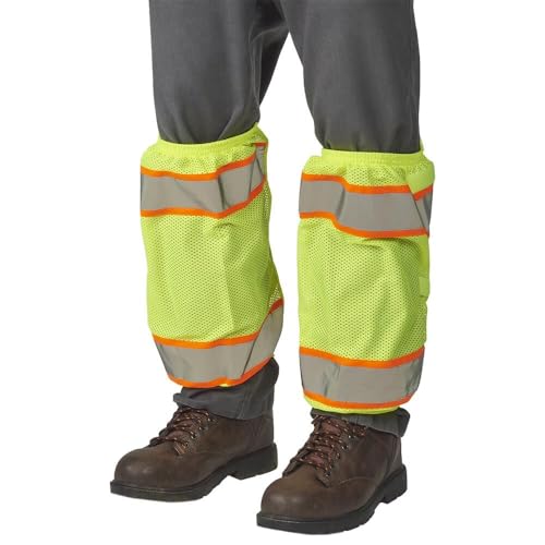 J. J. Keller SAFEGEAR Hi Vis Reflective Two-Tone Leg Gaiters, Class E, Lightweight