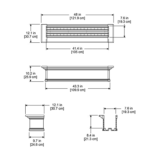 Mayne Yorkshire 4ft Window Box - White - 48in L x 12in W x 10in H - Polyethylene Planter - Built-In Water Reservoir (4824-W) - size: 4-Foot