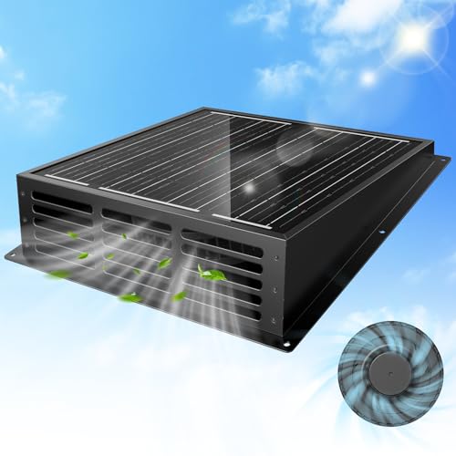 25W Solar Fan for Chicken Coop, 430CFM Solar Exhaust Fan with IP67 Waterproof Solar Panel-No Wiring Required, Easy Install Greenhouse Fan for Shed, Attic,Barn, Dog House - size: 25W Solar Fan