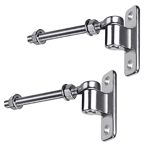 Insaga 304 Stainless Steel Gate Hinges Set - Heavy Duty 8'' J Bolt and Wall Mount Hinges, One Piece with Non-Welded for Long Lasting Fit Farm Fence Barn Gates, Load Capacity up to 500LB - size: 8''-2Pack