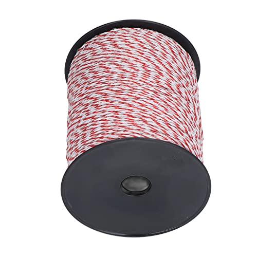 500M Electric Fence Poly Wire, High Conductivity Stainless Steel Strands, Electric Fence Accessories for Farm Ranch Horses Cattle Sheep Dogs
