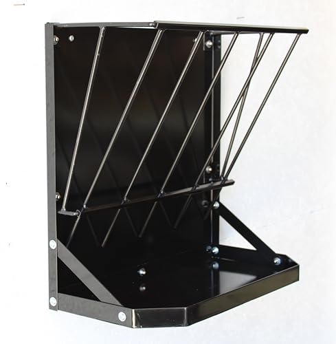 Premium Wall-Mount Metal Hay Feeder for Goats and Sheep - Essential Goat Supplies and Accessories for Barns, Pens, and Livestock Shelters. | Heavy duty made in USA wall mounted large capacity easy to install