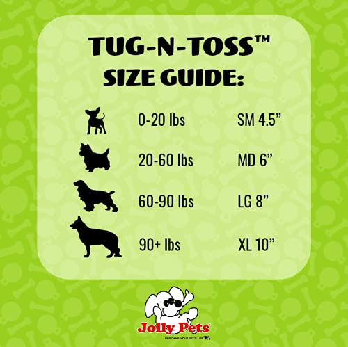 Jolly Pets Dog Tug-N-Toss Toy Ball, 6-Inch, Blueberry (406 BB), All Breed Sizes - color: Blueberry, size: Medium (6 in)