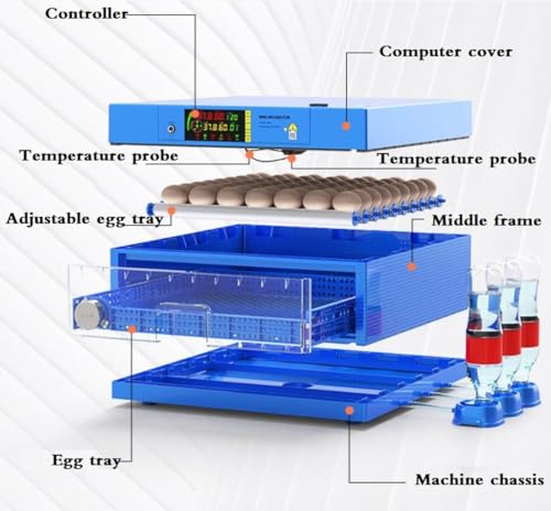 256 Eggs Automatic Chicken Incubators, Farm Poultry Hatcher Machine, LED High-Efficiency Automatic Egg Turning & Temperature Control, for Hatching Chicken Duck Goose Birds - color: 256 Eggs