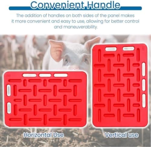 Lightweight Pig Sorting Panels, 30in 38'' 48 Inch Long Portable Livestock Sorting Panel for Farms & Ranches, One-Piece Molding Safety Hog Panels Easy to Hold & Carry - size: Large