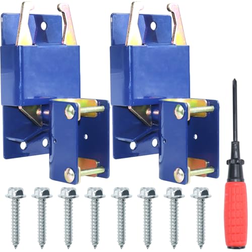 2 Pack Blue S16100300 Two Way Gate Latch with Hardware Kit and Philips Screwdriver for Metal Gates with 1-5/8" to 2" Diameter Round Tubes - color: A06 xS16100300 Gate Latch for 1-5/8" to 2" Tubes
