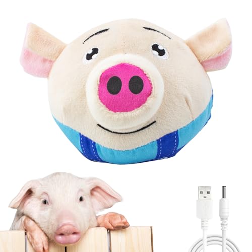 Interactive Toy for Mini Pig - Pigs Toy, Bouncing Toy Ball with Music and Recording for Mini Pigs, Pet Pig Supplies, Moving Ball Chew Toys for Pig to Keep Them Busy for Boredom