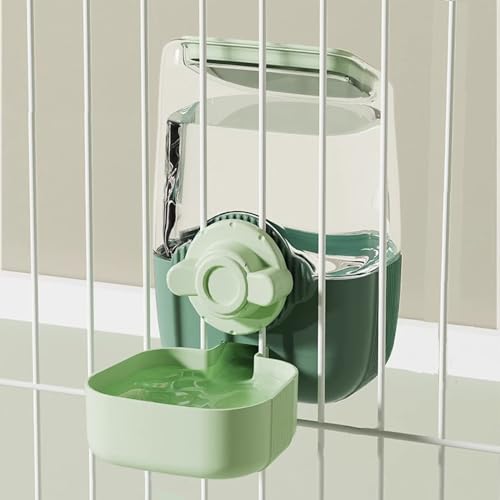 Pet Hanging Automatic Feeders Drinking Bowls,Gravity Rabbit Feeder and Water Set,Cage Cat Food Bowl Feeding Station for Puppy Kitten Chinchilla Hedgehog Guinea Pig Ferret (Green-Water) - color: Green-Water