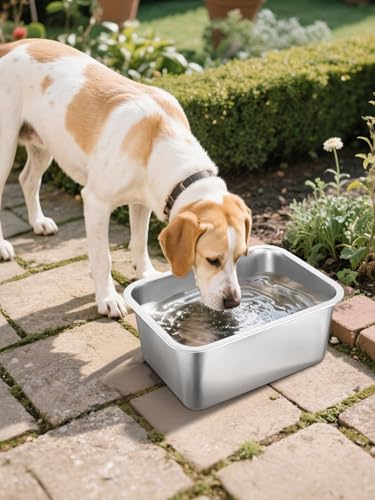 3 Gallons Extra Large Dog Bowls - Durable Food Grade Stainless Steel Dog Water and Food Bowl No Spilling, High Capacity for Large Breed Dogs Indoor Outdoor - size: 3 Gal