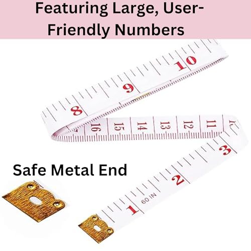 Soft Tape Measure Double Scale, Flexible Sewing Ruler for Weight Loss, Sewing Tailor Craft, Vinyl Measuring Tape Has Double Scale, 150 cm/60 Inch (3 Pack)