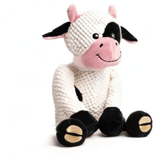 fabdog Floppies Plush Dog Toy - Cute & Durable Squeaky Dog Toys - Best Squeak Toy for Puppies and All Breeds | Ideal Pet Gift| Small Cow - color: Cow, size: Small
