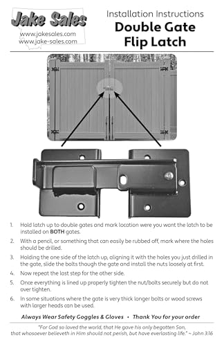 Double Gate Flip Sentry Gate Latch-Flip Latch. Padlocked for Added Security Powder Coated Black & Has Hardware - CASE Qty 6 - size: Dumpster Flip Latch - Qty 6
