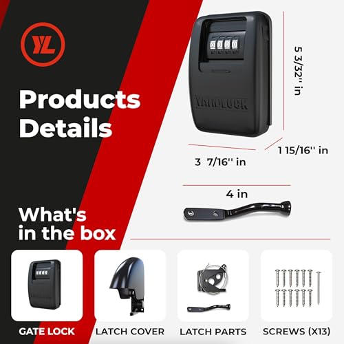 Gate Lock XLB – Secure Keyless Fence Lock and Latch with 2-Way Access – Strong Durable System for Theft Prevention and Home Security, Easy Installation on Wood or Vinyl Gates/Fences - style: XLB - Heavy duty