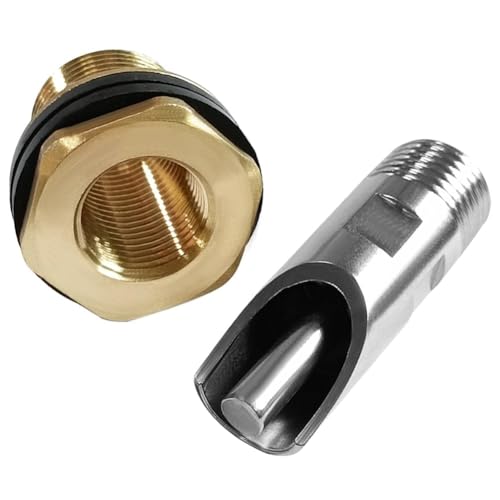Joywayus 1PCS Stainless Steel Automatic Pig Nipple Water Drinker Feeder Waterer + 1PCS Brass Water Tank Connector Bulkhead Fitting + 1PCS Hole Opener Kit for Sows Piglets Drinking