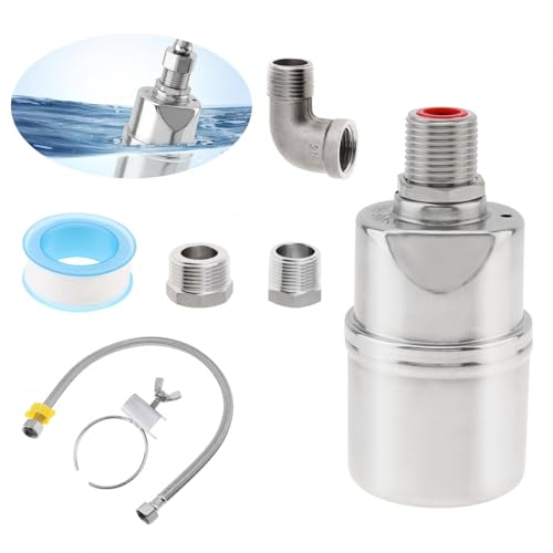 1/2 inch Float Valve, PNXKTXO Water Level Control Float Valve 1/2" to 3/4'' and 1/2'' to 1'' 304 Stainless Steel Fully Automatic Water Level Control Shut Off Valves Hose Connector - style: Style 3