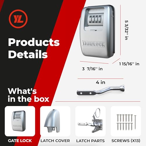 Keyless Gate Lock – Secure Fence Lock and Latch – Strong Durable System XLS – Heavy Duty – 1-Pack - style: XLS - Heavy Duty