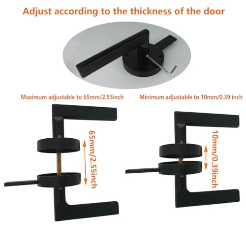 Double Sided Gate Latch for Wooden Fence Heavy Duty Swinging Door Latch Self Locking Gate Latch Gate Hardware for Wood Gates (RH Door Lock)