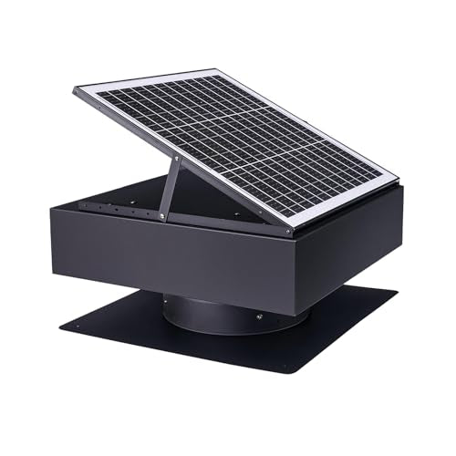Solar Roof Vent Fan, 60W Dual Power Attic Fan with Thermostat &,A2 | 60W monocrystalline solar panel, dual power backup, 3-speed remote & 25°C auto-start, 2500m³/h high airflow, quiet <45dB - color: A2