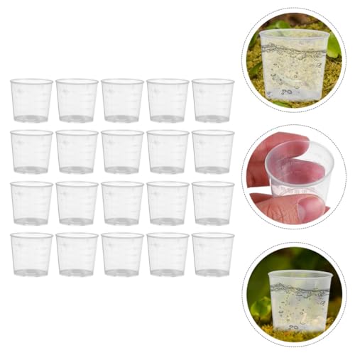 HEMOTON 30pcs Reptile Feeding Cups Set 20ml Graduated Measuring Bowls for Lizard Gecko Water and Food Feeder Pet Terrarium Supplies