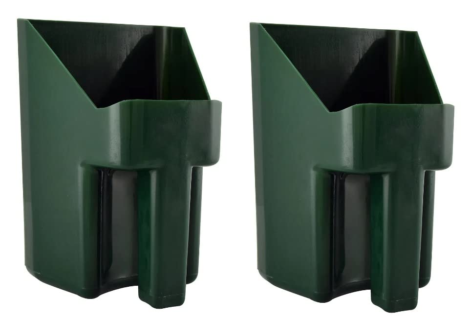 3 Quart Feed and Pet Food Scoop for Farm Animals and Pets - Stackable - Durable - color: Green 2 Pack