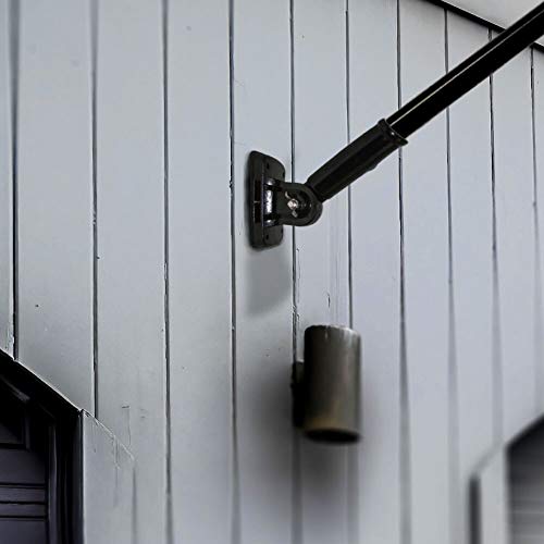 Black Flag Pole Mounting Bracket - Adjustable Durable Fade Resistant Outdoor Display for House Yard Porch Wall Patriotic Decor