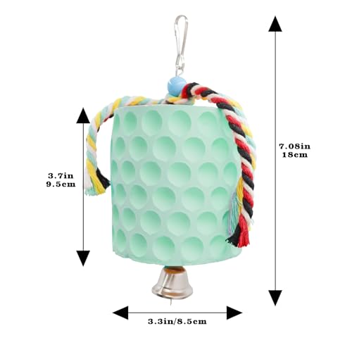 Oooct Large Chicken Chewing Toy, Chick Beak Grinding Calcium Stone with Bells, Chicken Coop Accessories, Cage Toys for Cockatiel Parakeet Parrot Budgies Rat Hamster Rabbit Bunny Green - color: Green