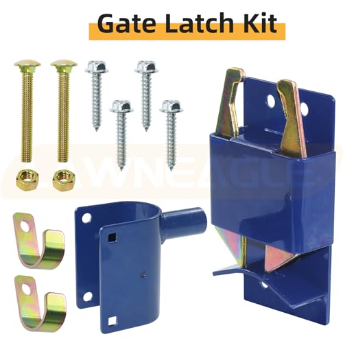 Two Way Gate Latch – Blue Heavy Duty Farm Gate Latch | Fits Round Tube Gates with 1-5/8" to 2" Tubes – 2-Way Latch with Screws & Phillips Screwdriver, Ideal for Farms & Pastures - color: 1 Pack Blue 2-Way Gate Latch