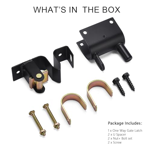 Heavy Duty One Way Farm Gate Latch - Lockable Fence Gate Latch for Metal Tube Gates, Livestock Cattle, Horse Corrals, Ranches, Pastures, Pet Cages & Fences, 1 Pack