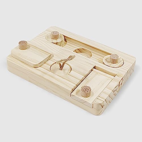Small Pet Foraging Toy for Pigs Wooden Feeder Feeding Toy Small Animal Training Treats Feeder Wood