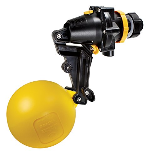Jobe Valves J-TPV0075DLT Topaz Trough Valve with 4.9"-Wide Float, 200L/Min, 100PSI, Detach Long Tail, 3/4" NTP Inlet, Yellow/Black (1)