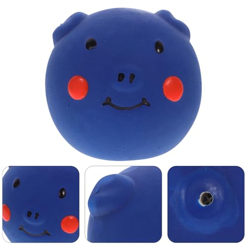 TOYANDONA Dog Chew Squeaky Pig Head Sturdy Rubber Molar Chewing for Large Dogs and Puppies Teeth Cleaning Plaything