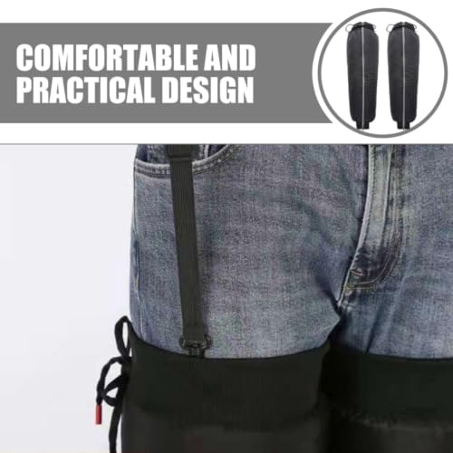 BESPORTBLE 1 Pair Outdoor Calf Gaiters for Hiking and Camping, Windproof Black Leg Covers with Pu Material and Lint, Stability and Visibility Enhancement for Legs in Outdoor Activities