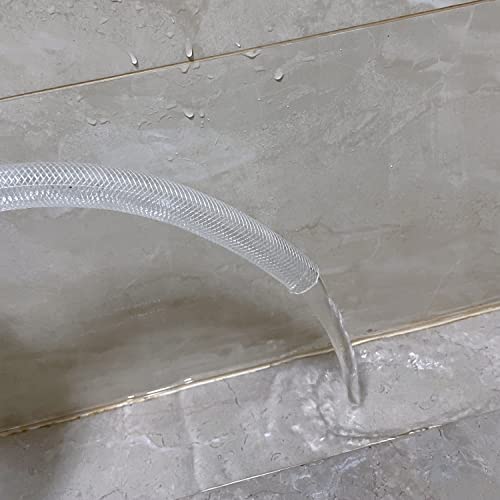 1/2" ID x 3/4" OD - 100 Ft High Pressure Braided Clear PVC Vinyl Tubing Flexible Tube Heavy Duty Reinforced Hose Tubing - size: 100 ft, style: 1/2" ID x 3/4" OD