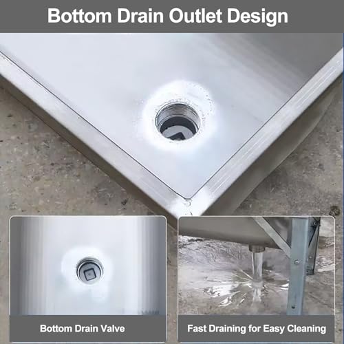 ERRULAN Galvanized Water Trough 15 20 30 Gallon, Heavy-Duty Livestock Feeder Troughs with Float Valve Kit, Outdoor Farm Automatic Feeding(30 Gallon/112L) - size: 30 Gallon/112L